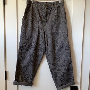 Zebra pattern cargo pants